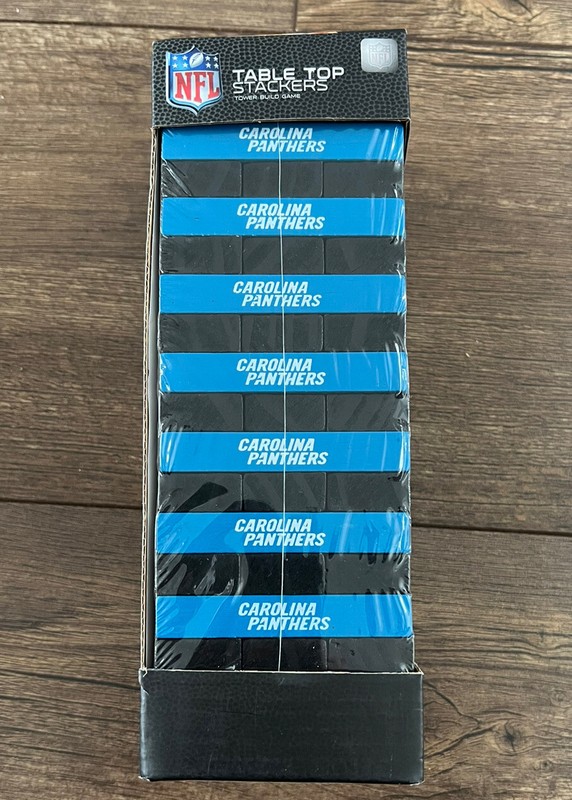 Wild Sports NFL Carolina Panthers Table Top Stackers Tower Build Jenga Type Game