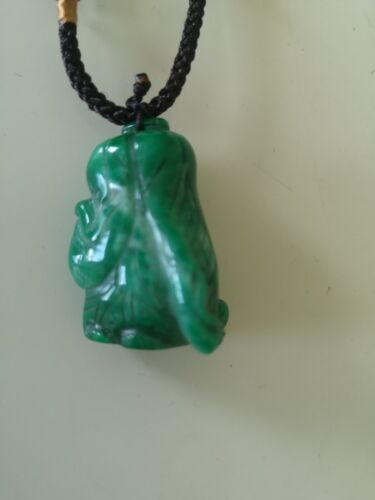 Alter Feine Jadeit Amulett Chinakohl Skulptur Anhänger Glücksbringer  - Bild 1 von 5