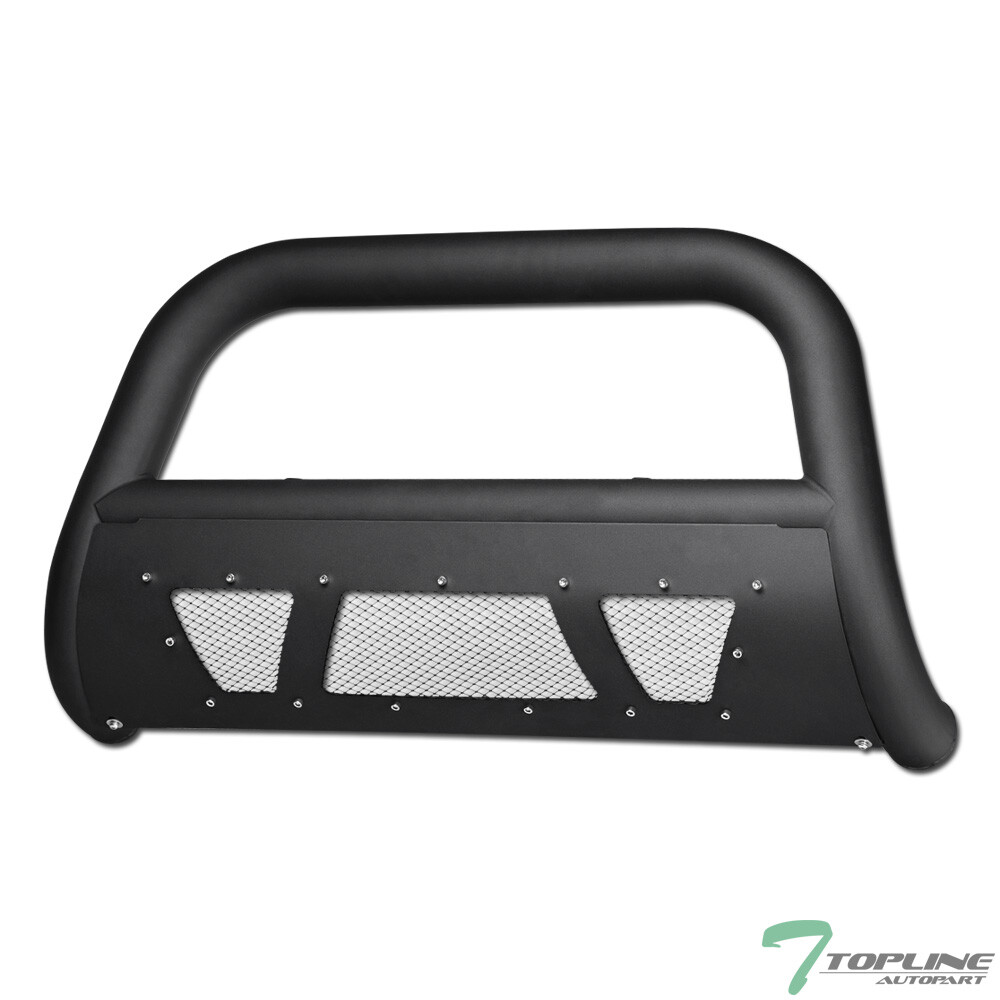 Topline For 2007-2018 Silverado/Sierra LD Studded Mesh Bull Bar Guard -Matte Blk