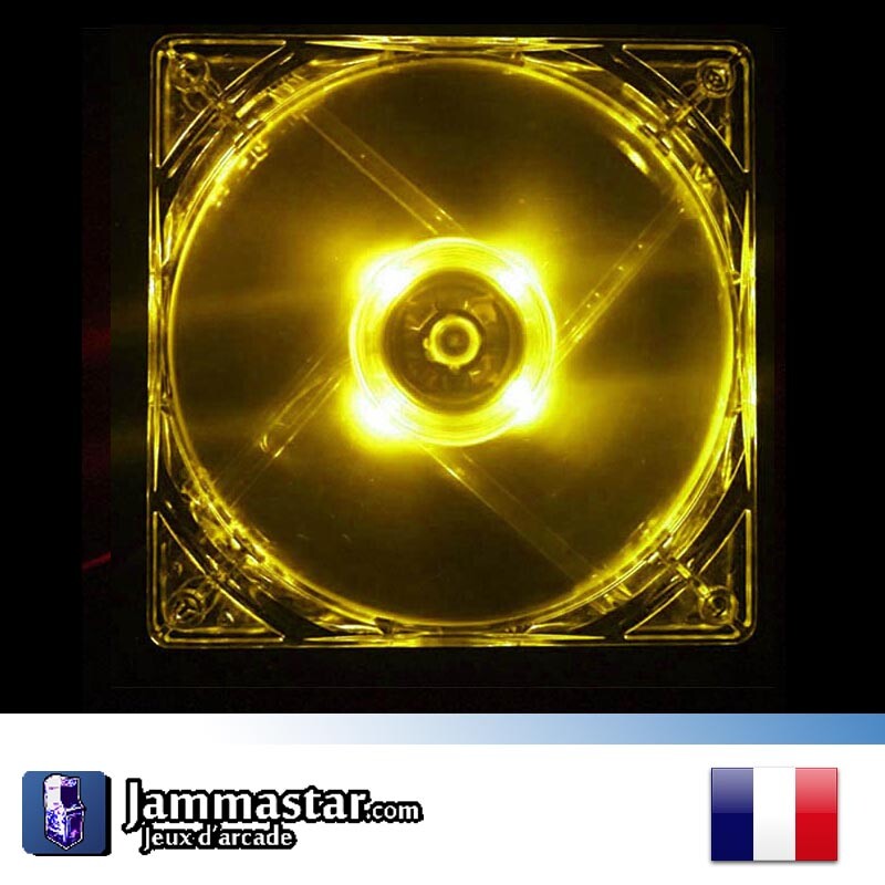 Ventilateur LED jaune 120mm pour PC gamer de salon moderne