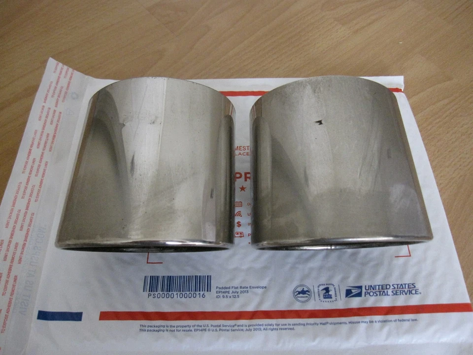 Set of 2 Genuine OEM 2013-2015 Honda Accord V6 Sedan Chrome Exhaust finisher tip - Image 2 of 4