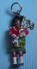 Vintage enamel bagpiper Scotland sterling charm