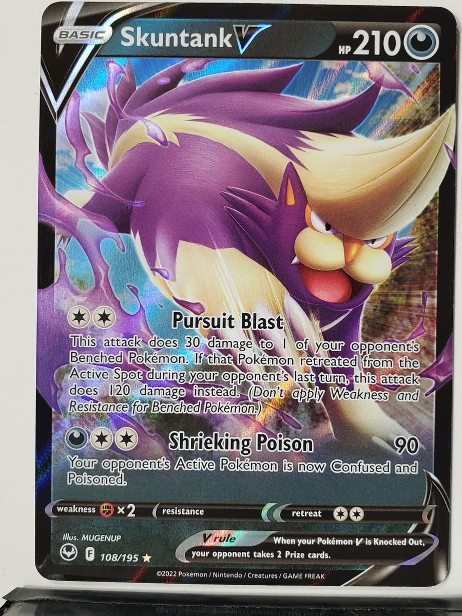 HOLO Skuntank V 108/195 NM / M - Silver Tempest Pokemon Card $2