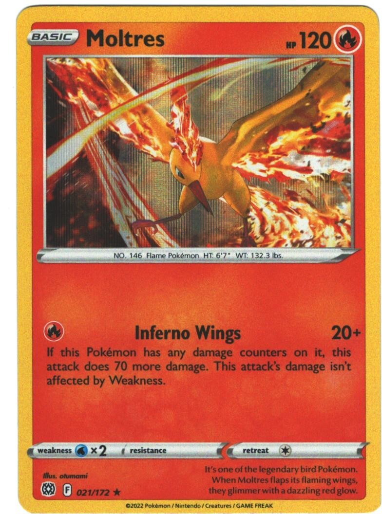Moltres 21/172 Brilliant Stars Holo Rare Pokemon Card TCG Pokémon