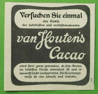 WIZc) Reklame Cacao Trink Schokolade Kakao 1914 Van Houten Werbung 10x10