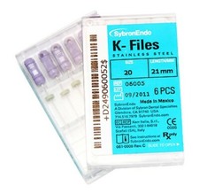 KERR 6005 SybronEndo K-Files 21mm 20 6/Box. Stainless Steel