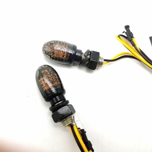 Motorcycle Mini 12V LED Turn Signal Indicators Light Amber Blinker For Kawasaki - Foto 4 di 6