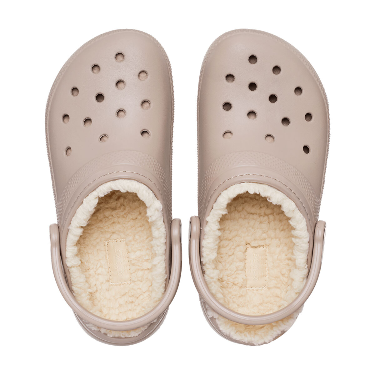 Crocs Fuzzy Lined Clogs in Beige Crocs Classic Lined Clogs  main image 3