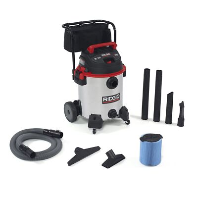 RIDGID 50353 1610RV Stainless Steel 16-Gal. Wet Dry Shop Vacuum with Cart 6.5