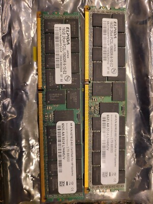 EBJ17RG4EAFD-DJ-F ELPIDA 16GB 2RX4 PC3L-10600R DDR3 MEMORY (lot of 2. 32GB)