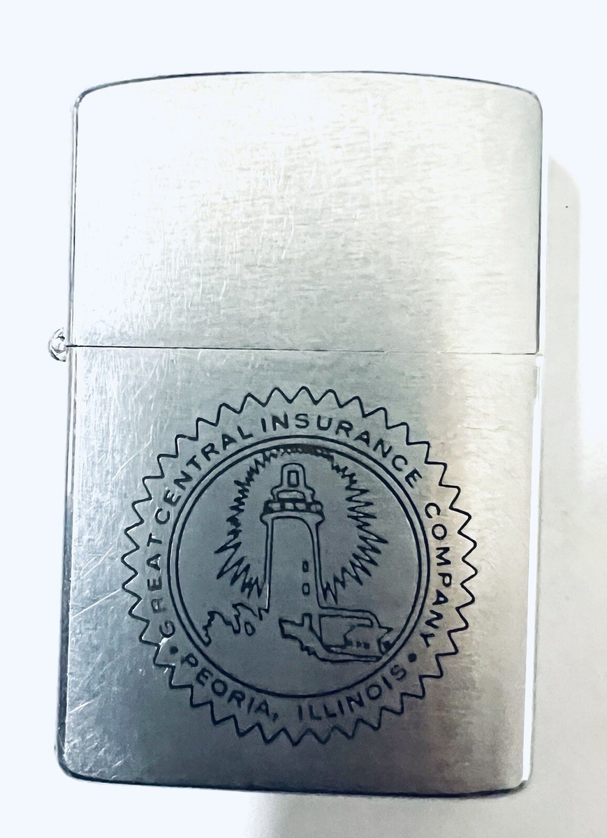 Vintage 1950s Zippo lighter Great Central Ins Advertisement Pat No