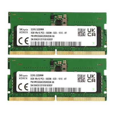 メモリー SK hynix DDR5-5600 SODIMM 16GB (8GBx2) Hynix 16GB 2X8GB DDR5 5600MHz PC5-44800 262-Pins 1RX16 Laptop