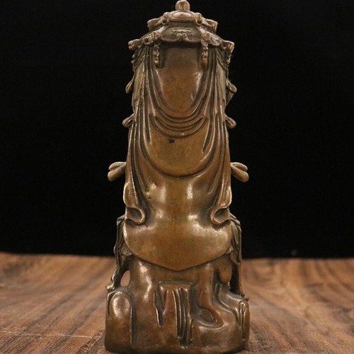 Bronze Buddha Statue Guanyin Bodhisattva antike Sammlung Fengshui Dekoration - Bild 4 von 8