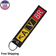 AV8R Taxiway Sign Pilot Aircraft Keychain Car Tag Travel Luggage Black Bag Tag