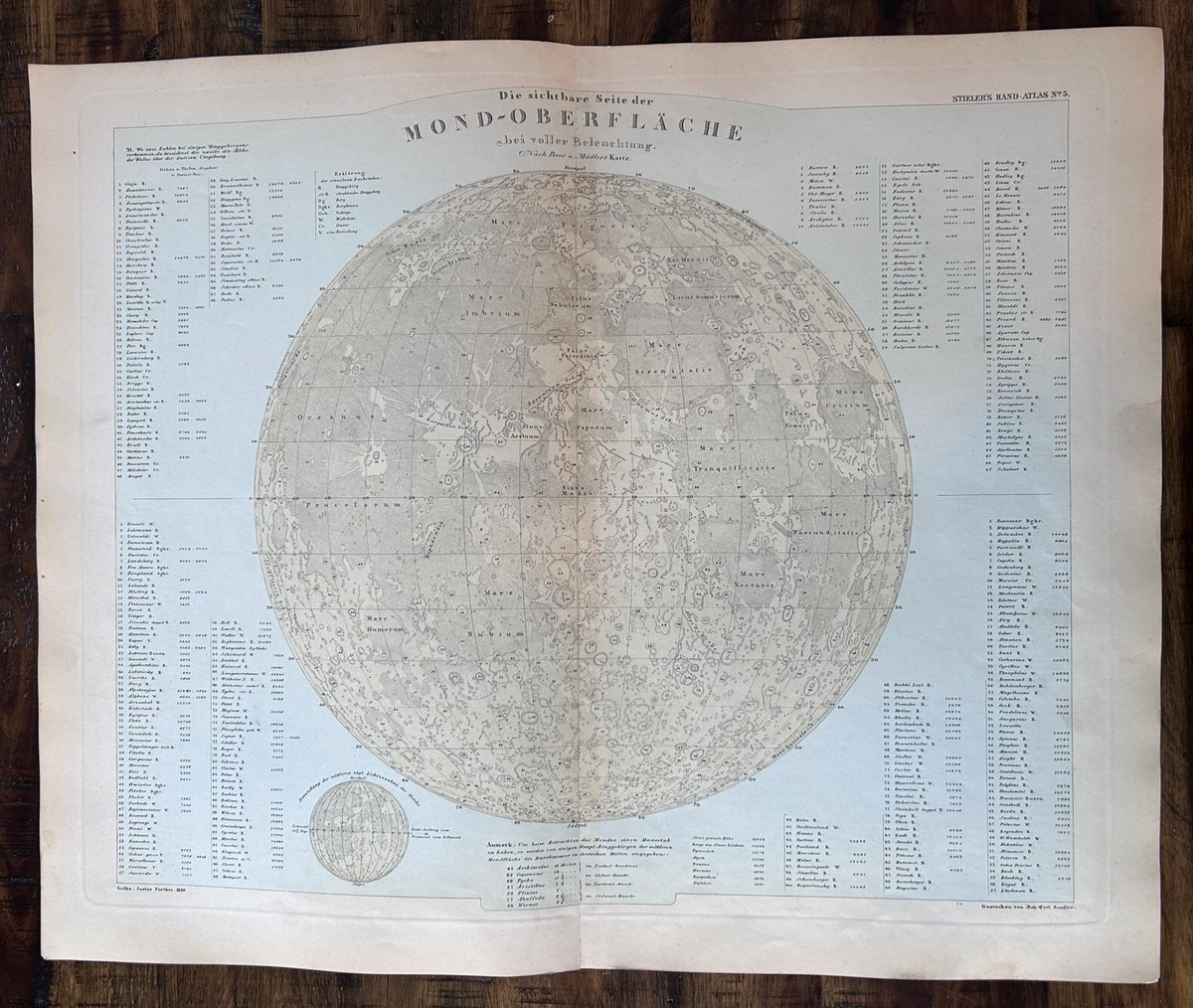 Detailed Moon Map Both Sides The Reverse Side Of The Moon. Full Moon
