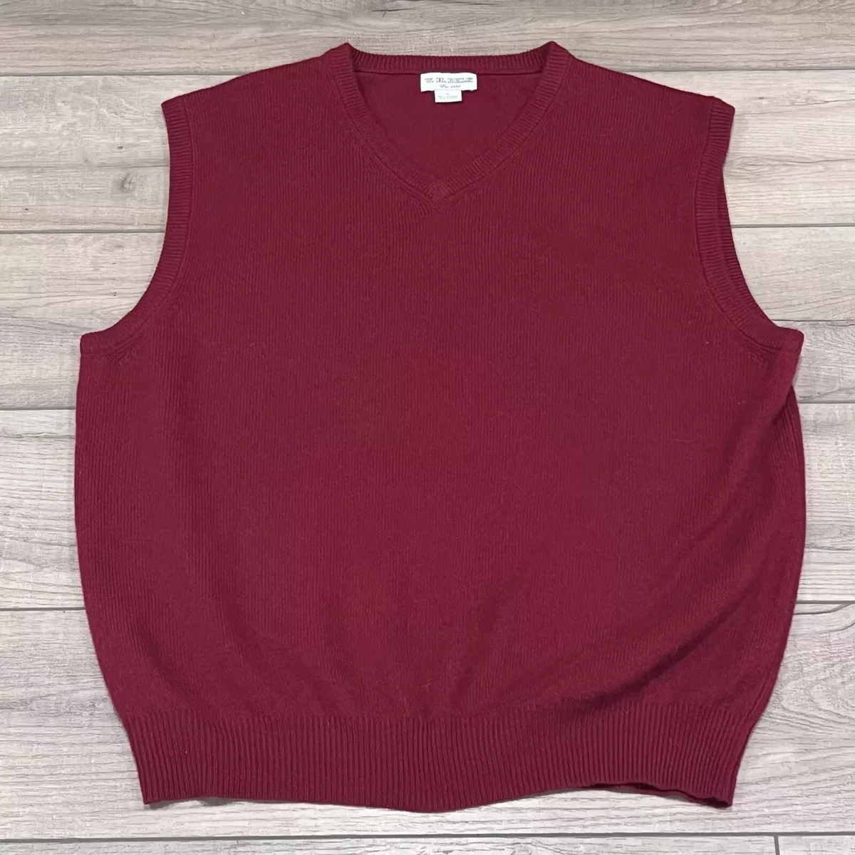 Mens red top cashmere sweater vest