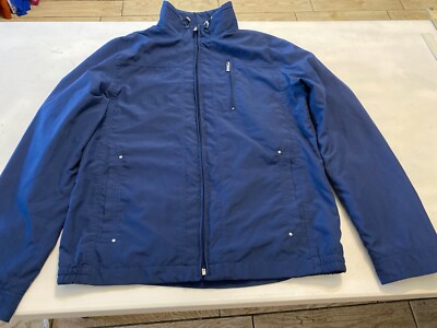 Men s Bugatti Polyester Long Sleeve Full Zip Mesh Blue Jacket Size 42R