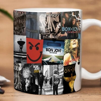 Bon Jovi Album & Record Covers Mug / Gift. Original Design.