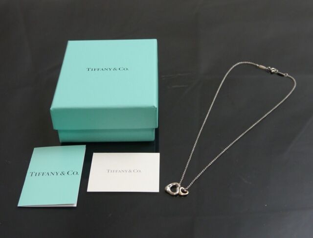 Authentic Tiffany & Co. Necklace open heart K18 750 925 Yellow Gold #1303