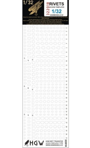 HGW 322018 1/32 Positive Rivets Access Templates Accessories for aircraft - Picture 2 of 2