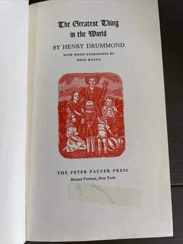 The Greatest Thing In The World - Henry Drummond circa 1957 RARE 1st Ed Book Vtg - Foto 11 di 14