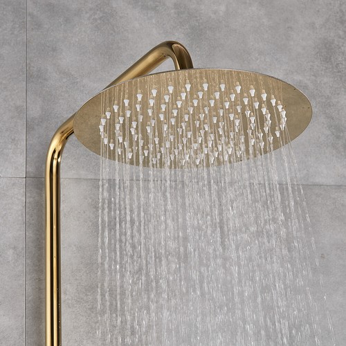 Gold Duscharmatur Duschset Edelstahl Duschsystem Regendusche Kopfbrause System - Bild 5 von 12