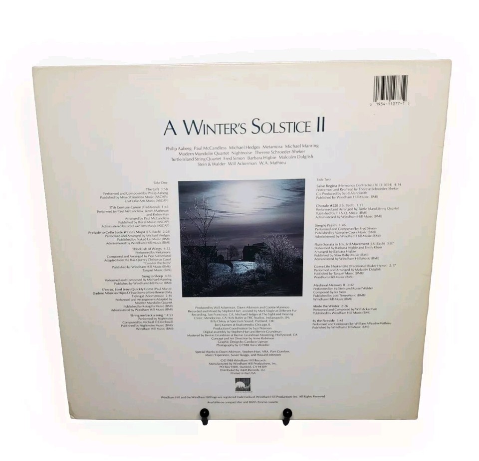 Windham Hill Artists Winter's Solstice II (1988) Vinyl Record LP Album