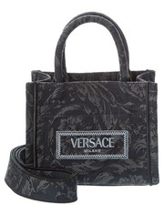 Versace Athena Barocco Mini Canvas Tote Women's Black
