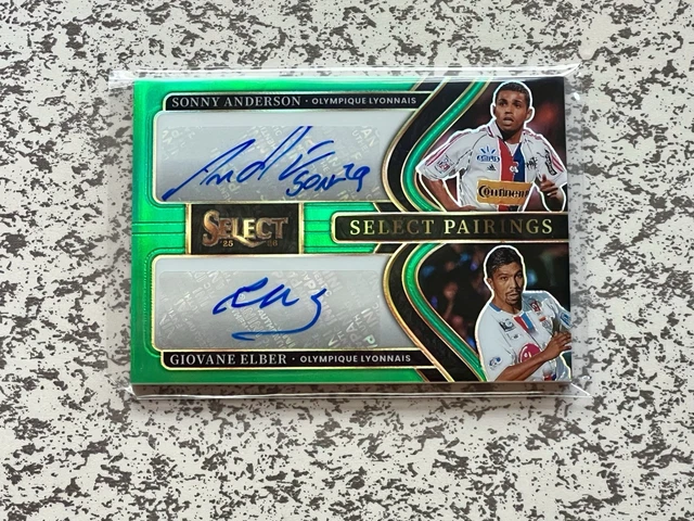 2025-26 Panini Select Ligue 1 Sonny Anderson & Giovane Elber Dual Auto Green 4/5