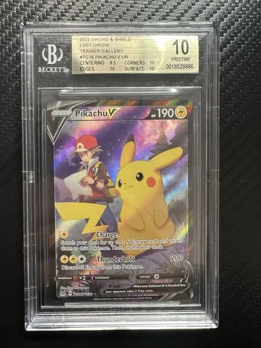 Pokémon Pikachu V TG16/TG30 Lost Origin Full Art Ultra Rare Holo BGS 10