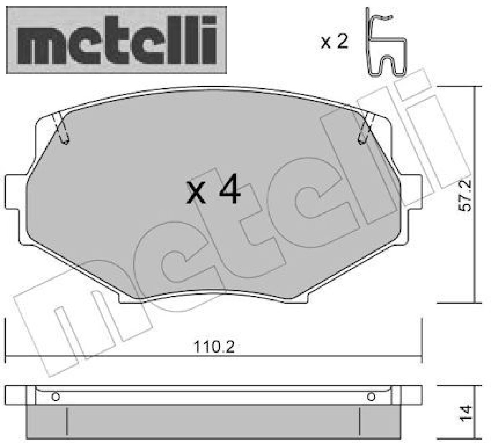 metelli 22-0472-0 Bremsbelagsatz für Scheibenbremse Bremsbelagsatz für Mazda