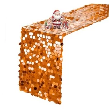  Sequin Table Runner 12 x 108 inches Table Runner, Glitter 12"x108" 1PCS Orange
