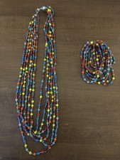 Colorful Multicolor Necklace And Bracelet Set Beads