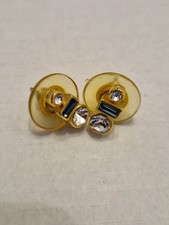 Lady Remington LR Ohrringe Vintage Schmuck vergoldet Schmucksteine weiß blau