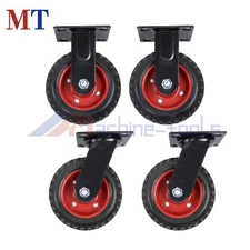 4 Pack Caster Wheels 6 Inch (2 Swivel & 2 Fixed), Heavy Duty Casters Black