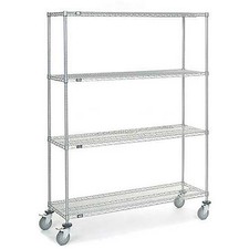 Nexel Chrome Wire Shelf Truck 60x18x80 1200 Pound Capacity