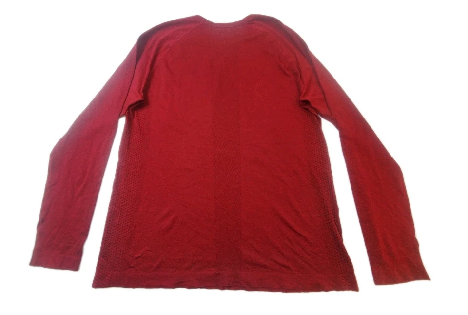 Camisa sin costuras FIGS talla grande roja manga larga rendimiento elástica hombre Top Foto 2 de 4