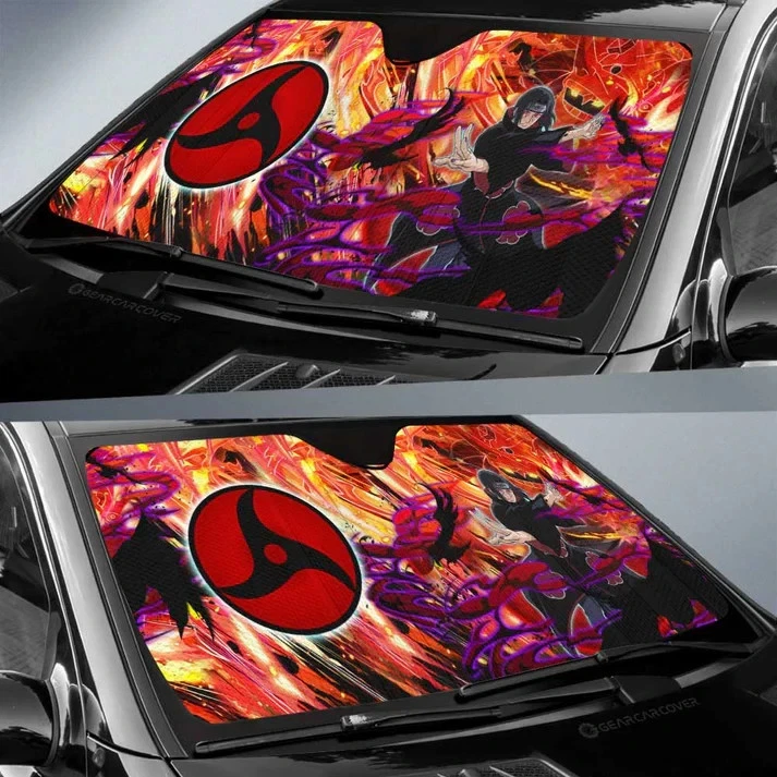 Itachi Car Sunshade - Custom Sharingan Eye Anime Accessories for Narutoo Fans