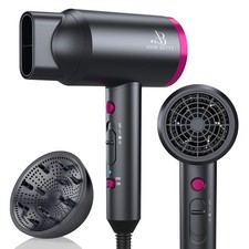 ANNE BETTY Ionic Hair Dryer with Diffuser, Powerful 1800W Blow Dark Gray