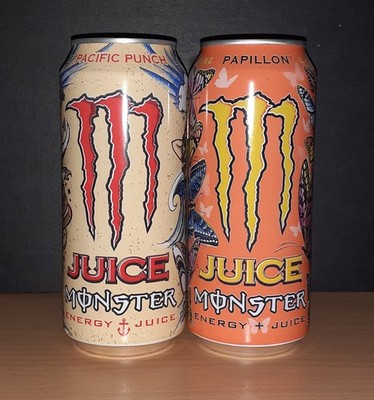 Monster Energy Drink JUICE Pacific Punch & Papillon 16oz 473ml USA Voll / Full