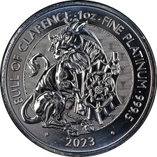 2023 Great Britain 1 oz Platinum Tudor Beasts - Bull of Clarence - BU STOCK 2710.00 per troy oz