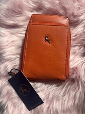 Ladies Ashwood Leather Phonebag/Purse Orange Crossbody/Purse
