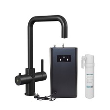3 in 1 Instant Hot Water Kitchen Tap Kit - Matt Black - Space Saving Tank