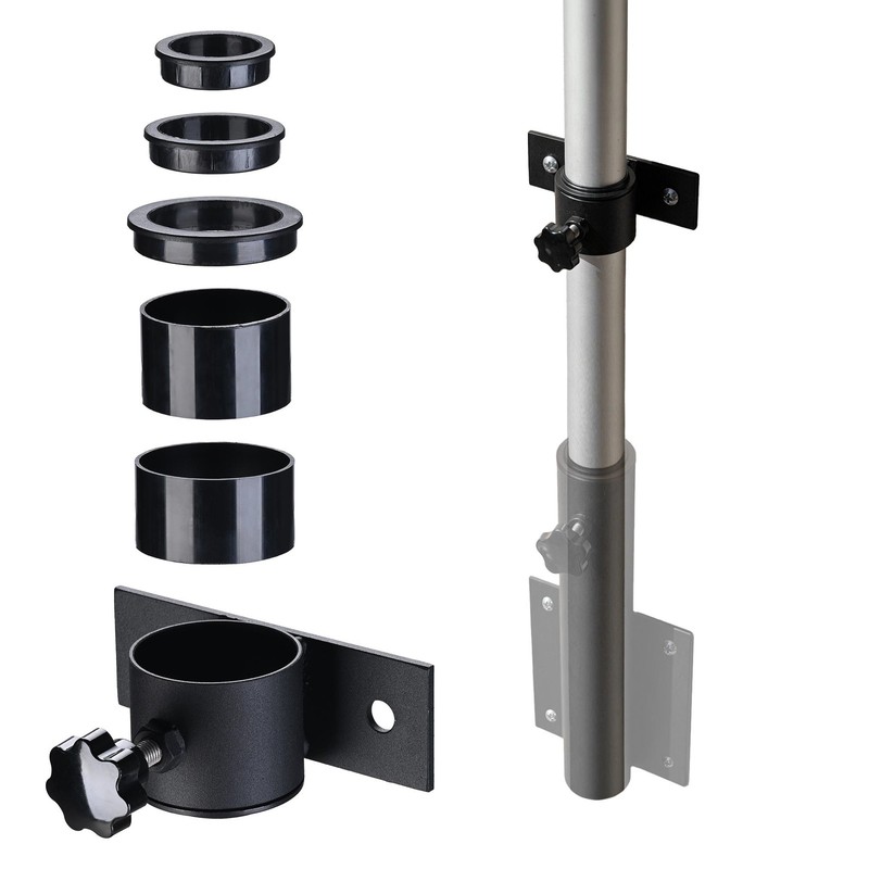 AplusChoice Vertical Wall Mount Flagpole Brackets Reinforced Metal Mount Black