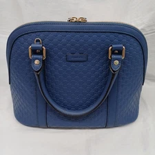 Gucci Microguccissima Mini Dome Handbag Caspian Blue Leather 2 Way 449663