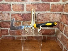 Crack Weeder Weeding Sickle Stainless Steel 12-Inch, Cushion Grip Handle, Yellow