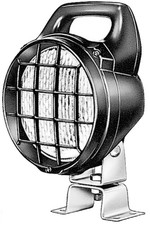 Hella Matador Halogen Work Lamp Round Glass Lens Black Housing Close Range