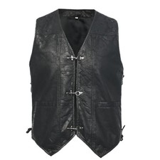 Men Pirate Black Vest Medieval Sleeveless Waistcoat Renaissance Halloween Viking