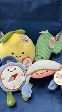 Giggle Scape 4pc Small Plush Mixed Lot Compass Cactus Mushroom Yellow Fruit
