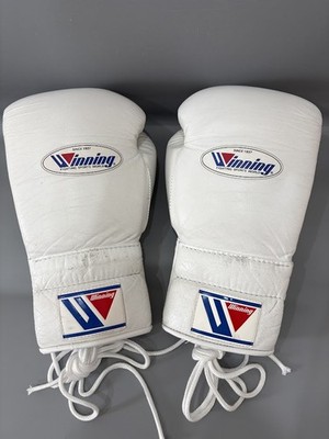 Winning Boxing Gloves 14oz MS-500 White Lace up String type Used